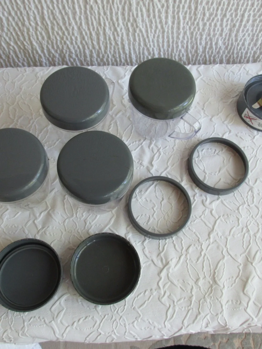 Genuine NutriBullet Flat Mill Blade 4 Cups Lids Cup 13 pc Bundle Lot Genuine